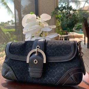 Black Coach wristlet with rhinestones